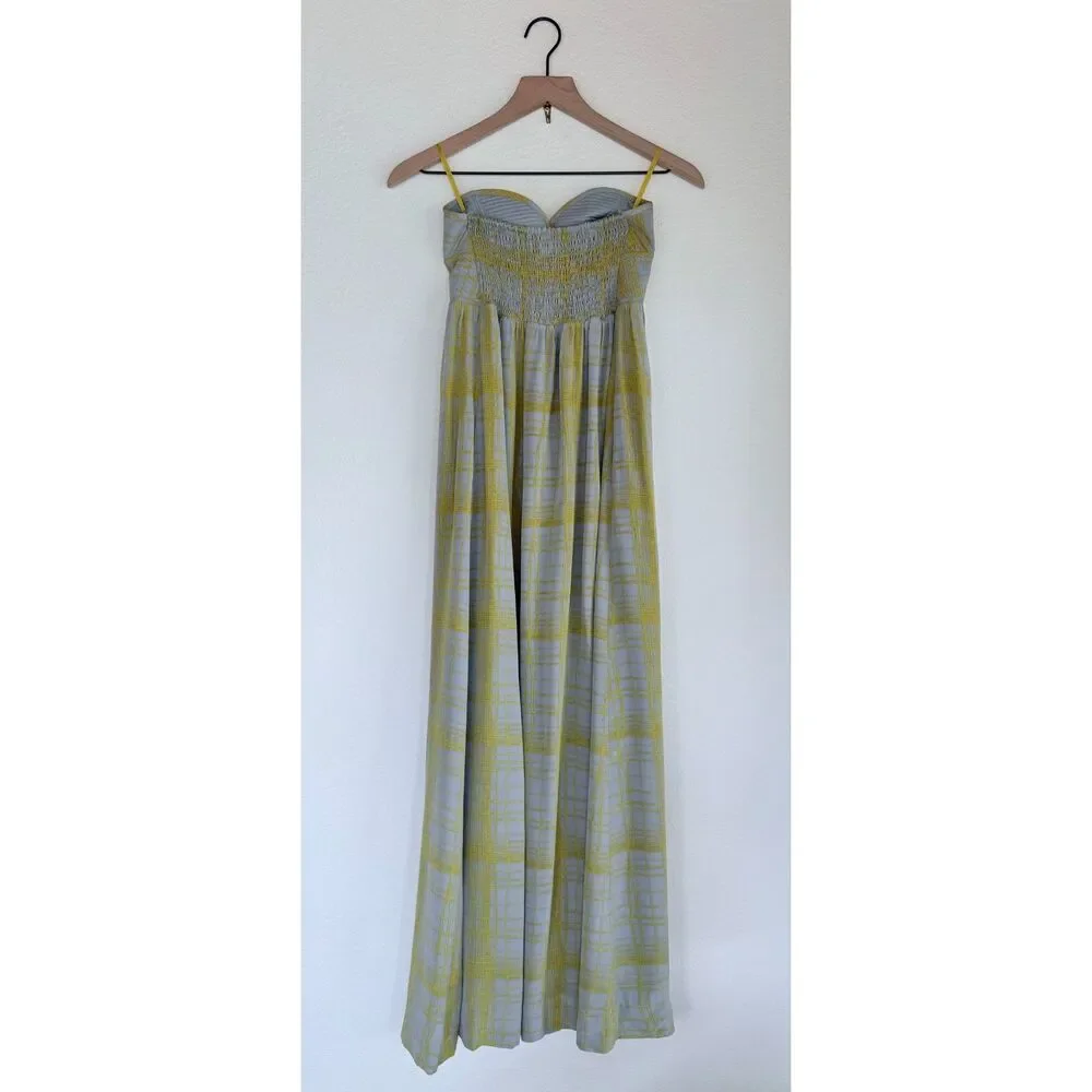Anthropologie Maple Quilted Pastiche Strapless Bustier 100% Silk Dress Size 4-6 - Picture 5 of 11